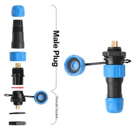 YACSEJAO WM13/SP21 Aviation Connector Panel Mount Kit, IP67 Waterproof, 1,2,3,4,5,6,7,9 Pin Options, LED Light Cable Wire Connector Plug and Socket (9-Pin)