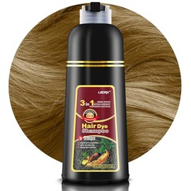 leorx Champú Tinte y Color 3 En 1, Castaño Castaño, 16.9 Fl Oz - Refresco Herbal Instantáneo para Mujeres y Hombres - Tintes para El Cabello Profesional