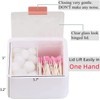 2 Compartments Cotton Swab Ball Qtip Holder Jar White Qtip