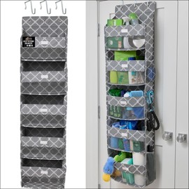 GORILLA GRIP Over The Door Organizer Storage, 5 Deep Hanging Shelves, Holds 50lbs, Closet Organizers Shelf for Bedroom, Shoes, Bathroom, Nursery, Dorm