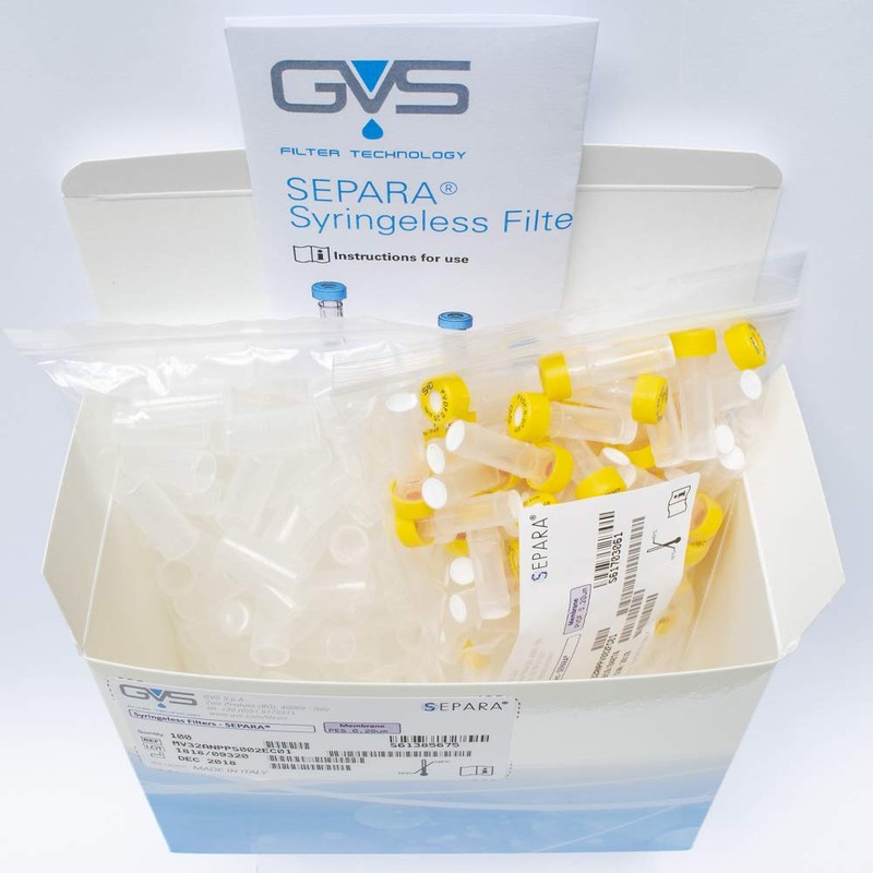 GVS Filter Technology, SEPARA Splashless Filter Vial, PVDF Membrane, 0.2µm,