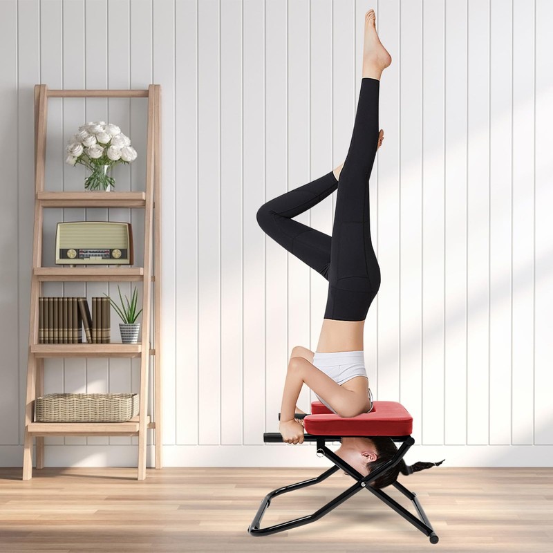PIAOCAIYIN Yoga Headstand Bench, Foldable Yoga Inversion Chair for Practice