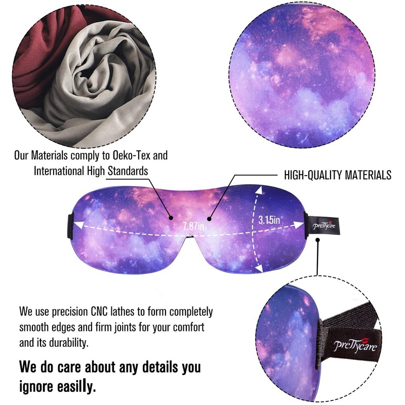3D Sleep Mask By PrettyCare 2 Pack (Ultra Violet and