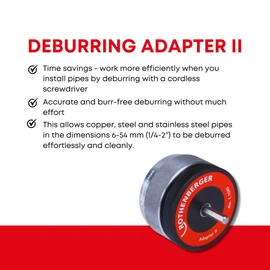 Rothenberger 11045 Deburrer Adaptor II for Internal and External, Black/Silver/Red