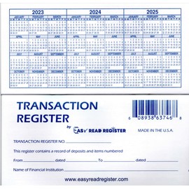 12 Check registers 2023/2024/2025 for Personal Checkbook - Checkbook Ledger Transaction Registers Log for Personal or Business Bank Checking Account, Saving Account