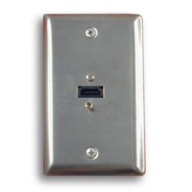 Single Gang HDMI Stainless Steel Wall Plate