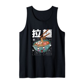 Happy Ramen Bowl Smiling Crazy Kawaii Japanese Food Culture Tank Top