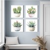 Cactus Succulent Wall Art Sage Green Bathroom Wall Decor, Tropical