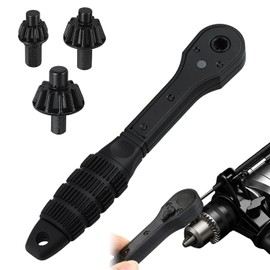 2-in-1 Ratchet Drill Chuck Key Wrench, Universal Double Head Chuck Key Replacement Tool for Drill, Compatible with Most Electric Drills and Power Tools, for Tightening Loosening Drills(1 Set)