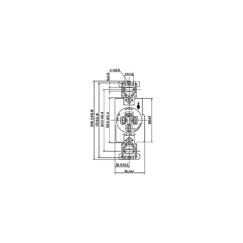Panasonic WF1415BK Grounding 3P15A Recessed Outlet Black