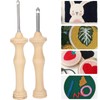 2Pcs Punch Needle Embroidery Kit Wooden Handle Yarn Needle DIY