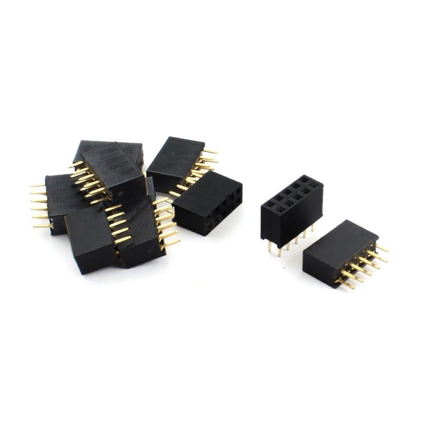 uxcell 10pcs Pin Header Socket Connector Strip Double Cab Double