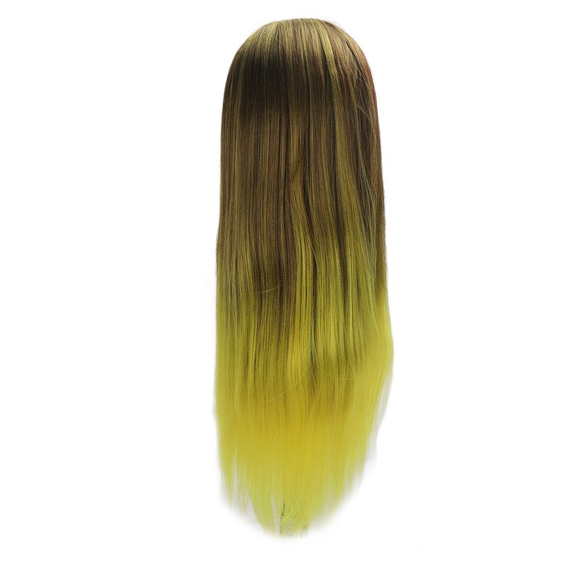 Hair Mannequin Head Simulation Ink Yellow Colour Mixture Gradient Hair