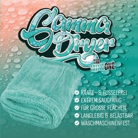 Nuke Guys Car Drying Cloth Extremely Absorbent and Gentle on Paint, Gamma Dryer XXL 50 x 80 cm, Mint, 1400 GSM Microfibre Cloth for Efficient Drying After Car Washing, Microfibre Cloth
