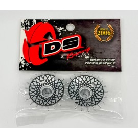 Universal, For HPI, For Kyosho, For Tamiya, For Traxxas, DS Racing, For MST DS Racing 1/10 RC Car Turbofan Aero Drift Wheel SLOPE Covers Black Mesh + Silver