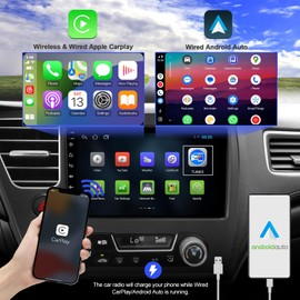2+32G Android 12 Double Din Car Stereo for Honda Civic 2013-2015 with 9 Inch Touchscreen Radio Built-in Wireless Carplay/Android Auto/GPS/Bluetooth/FM/AUX-in/SWC/Backup Camera (with Air Outlet)