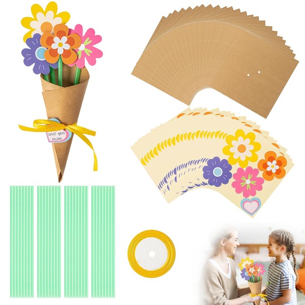 SMYJDMM Flower Bouquet Craft Kit, 24Pcs Make Your Own Flower