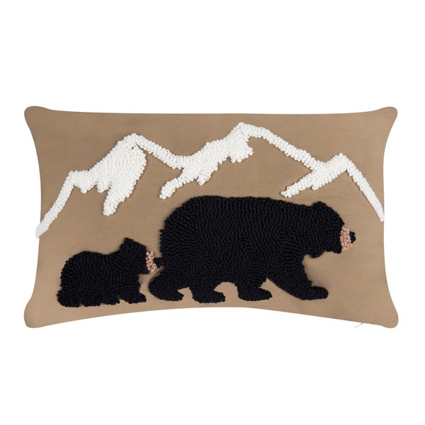 C&F Home 22" x 14" Bear Mountain Hooked Throw Pillow