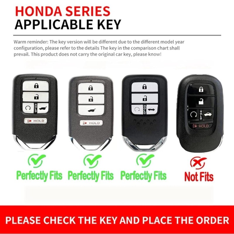 Gerzen Honda Key Fob Cover Case With Keychain, Metal For