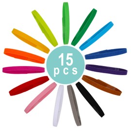 15 Pcs Puppy Whelping Collars Newborn Pet Collars Double-sided Soft Adjustable ID Bands Puppy Id Collars for Newborn Pet Dog Cat 15 Colors