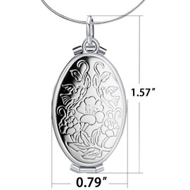 Nanafast Expanding Photo Locket Necklace Pendant 4 Pictures Chain Necklaces Memorial Gifts for Women Girls Silver-Style 3