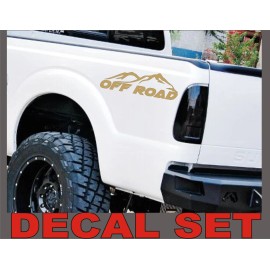 Ford 4x4 OFF ROAD Truck Decals METALLIC GOLD Set for Ford F-150 Super Duty and Ranger