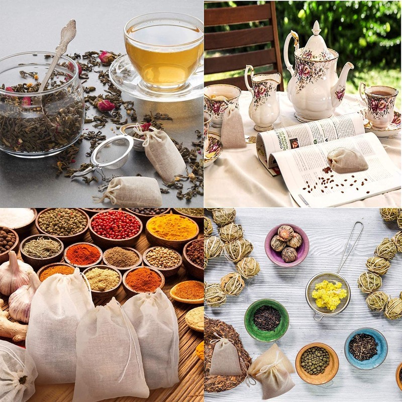 LUCKYBEE Tea Bags Disposable Empty Bags Fabric Filter with Tea