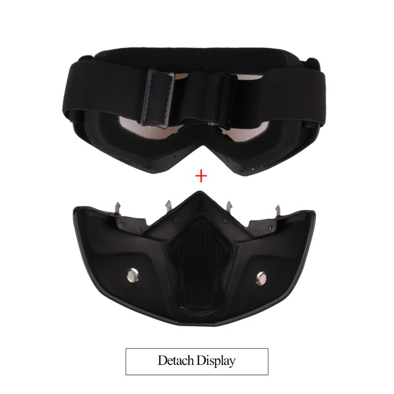Modular Mask Detachable Goggles Motorcycle Racing Helmet Protective Face Mask
