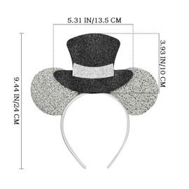 JIAHANG Groom Headband, Mouse Ear with Top Hat Hairband for Unisex Adult Men and Women(zzgroom1)