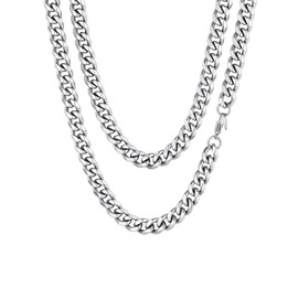 Mens Chain Silver Necklace Chain Cuban Chain Necklace Men Necklace