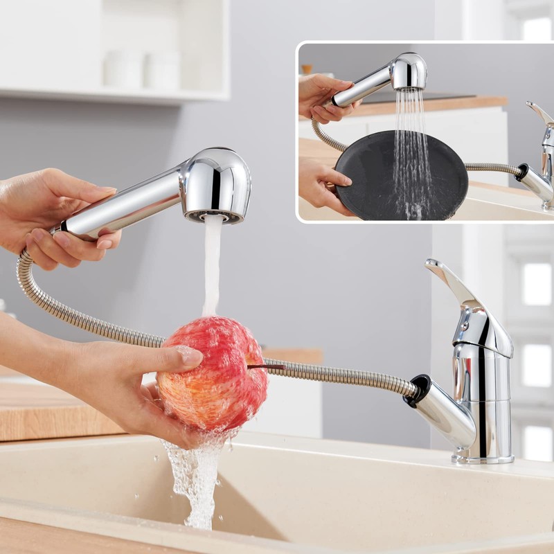 DETBOM Shower Head Kitchen Tap with 2 Jet Types and