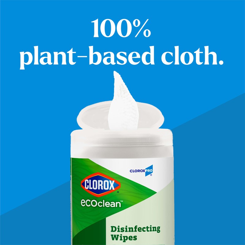 CloroxPro Clorox EcoClean Disinfecting Wipes, Multipurpose 100% Plant Based Cleaning