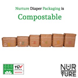 Nurture Diapers by BioBag, Size 3 (9-18 pounds), 84 Premium Quality Baby Diapers, Chemical Free, Ultra Absorbent, Eco Friendly, Hypoallergenic, White