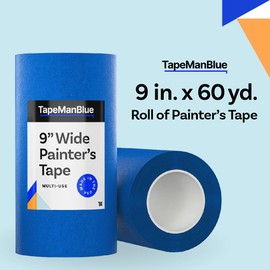 Wide Blue Painters Tape, 9 inch x 60 yds, Made in America, Wide Blue Masking Tape for Laser Cutting/Engraving & 3D Printing, 21-Day Clean Removal