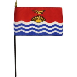 Kiribati - 4 in x 6 in World Stick Flag