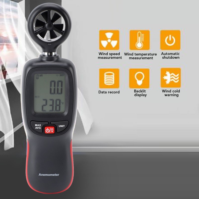 Digital Anemometer High Accuracy Backlit Multifunctional Micro Wind Speed Sensor