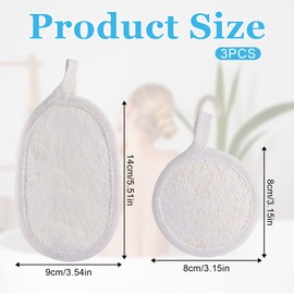 3 Stück Natürlicher Luffa Schwamm Peeling Badetuch Scrubber Badetuch Peeling Körper Wäscher Antibakterielles Peeling Duschhandtuch Luffa Schwamm für Bad und Dusche Luffa Körperpad mit Rücken Gurt