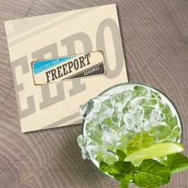 Unbranded Freeport Retro Travel Tin Sign 4'' X 4'' Square Wooden Coaster