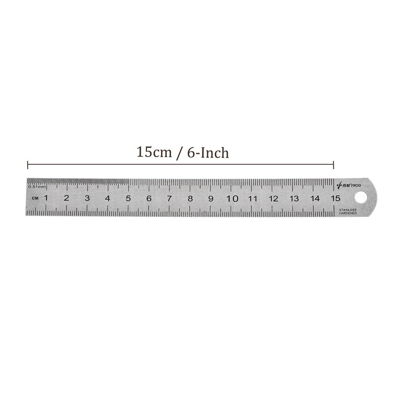 Kozelo 5pcs Stainless Steel Ruler - [6 Inch] Straight Edge