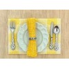 FMO 2 Dollhouse Table Settings, Yellow Placemats, Plates, Napkins, and