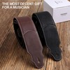 YIKOKO Guitar Strap, 2.5" Wide Soft Head Layer Cowhide Leather
