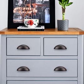 Probrico 25 Pack Drawer Pulls 3" Hole Centers Oil Rubbed Brozne Bin Cup Cabinet Pulls, Kitchen Cupboard Dresser Handles Cabinet Cup Handles Cabinet Knobs