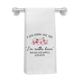 WARDOS Funny Retirement Gifts for Women Kitchen Towels, Gifts for Coworkers Friends Goodbye Farewell Leaving Job Divorce Hand Towels, A Strong Woman Once Said Dish Tea Towels Drying Cloth, 16x24 Inch