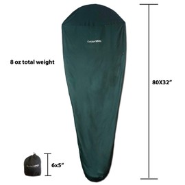 Outdoor Vitals Sleeping Bag Liner (Charcoal, Rectangular/Micro Polyester)