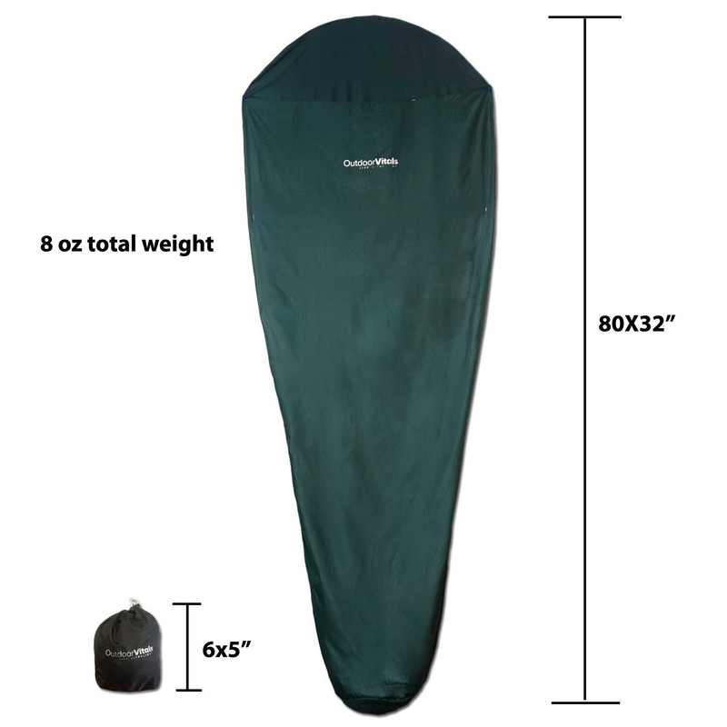 Outdoor Vitals Sleeping Bag Liner (Charcoal, Rectangular/Micro Polyester)