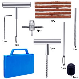 Iceten Tyre Repair Kit, Tyre Puncture Repair Kit with Storage Box Emergency, 42 Pcs Tubeless Tyre Repair Tool Kits, Flat Tyre Plug Tools For Bikes, Auto, Motorcycle, Jeep, Truck, Van