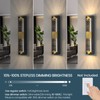 WOSHITU LED Wall Sconce Light: 19 Inch Black & Gold