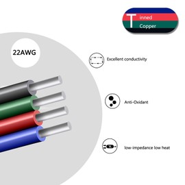 Paquete de 8 tiras de luz RGB de 10 mm de ancho para adaptador de corriente a driver sin soldadura para SMD5050 tiras de luces LED