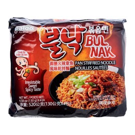 Paldo, Spicy Fire Octopus Noodle (4 count, 4.58 oz each), 18.34 oz
