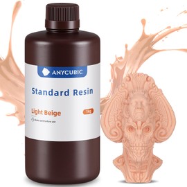 ANYCUBIC 3D Printer Resin, 405nm LCD UV-Curing 3D Resin, High Precision & Rapid Photopolymer Resin for LCD/DLP/SLA Resin 3D Printer (Light Beige, 1kg)